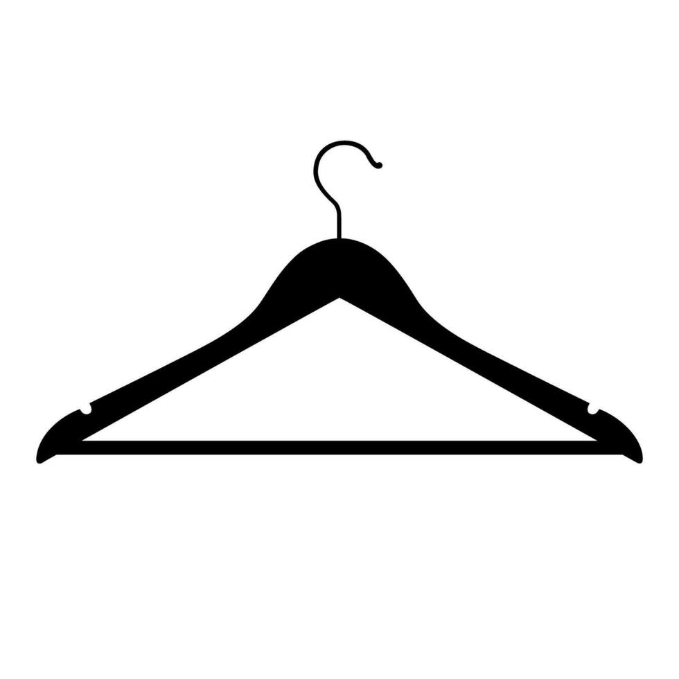 Wooden coat hanger in simple style. Coat hanger icon. vector