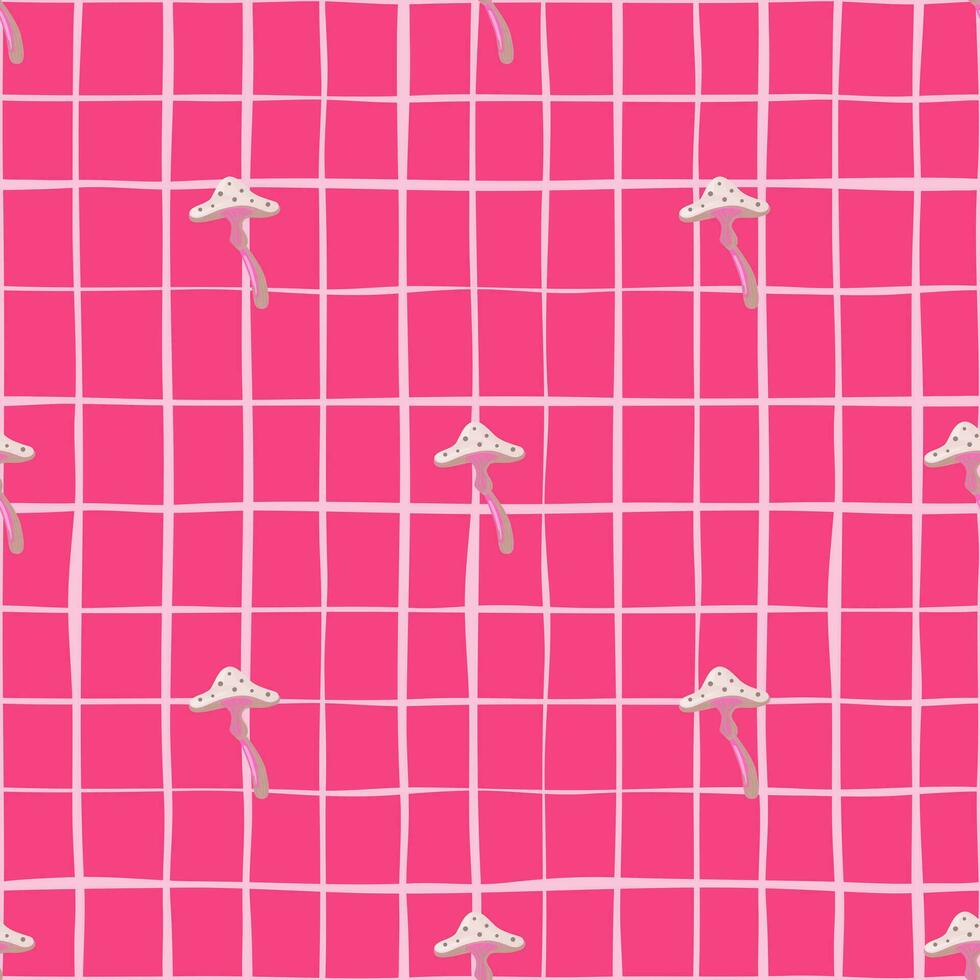 Magical fly agaric wallpaper. Fairytail mushrooms Seamless pattern. vector