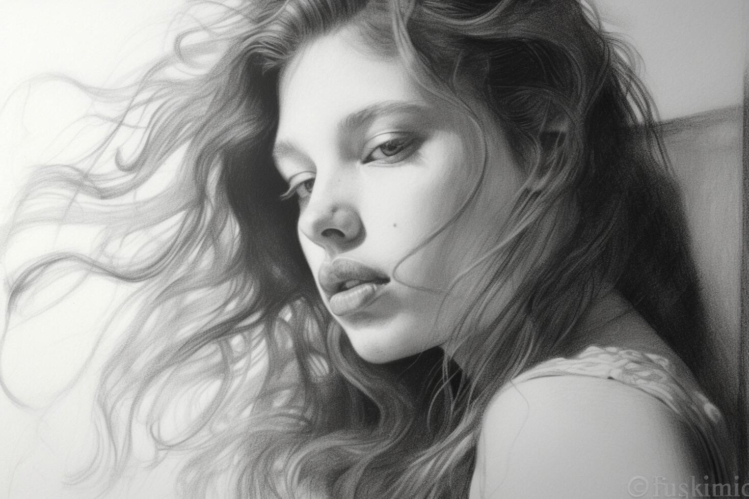 Demure strokes of light pencil work photo