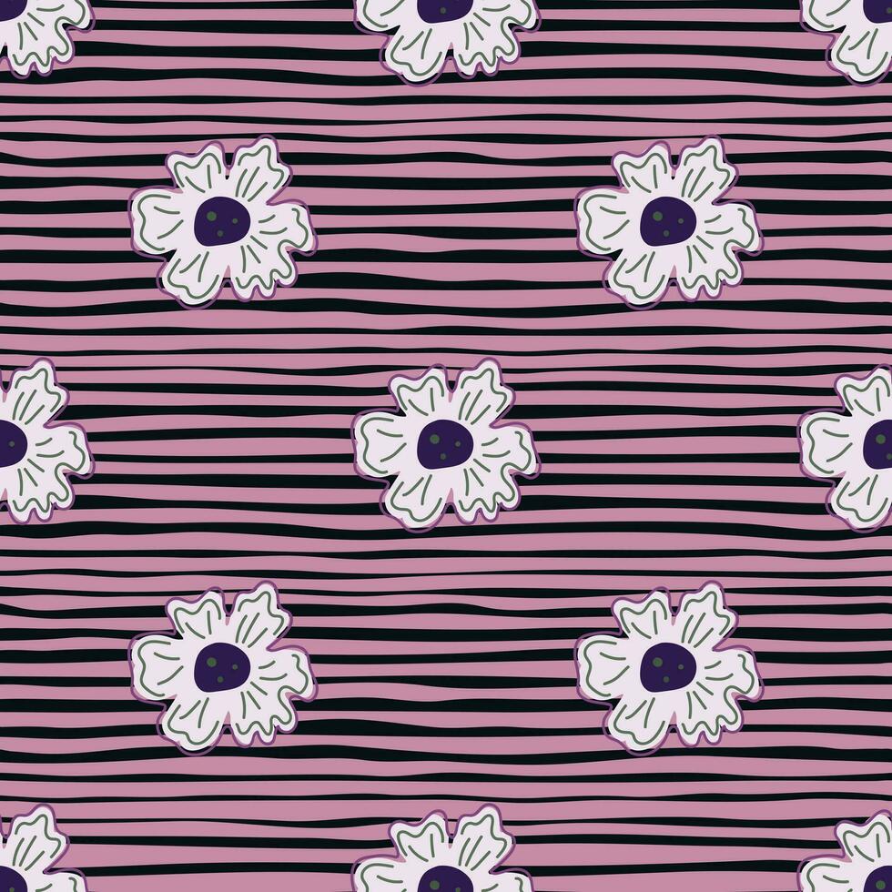 Chamomile flower seamless pattern, elegantly in a simple style. Abstract floral endless background. vector