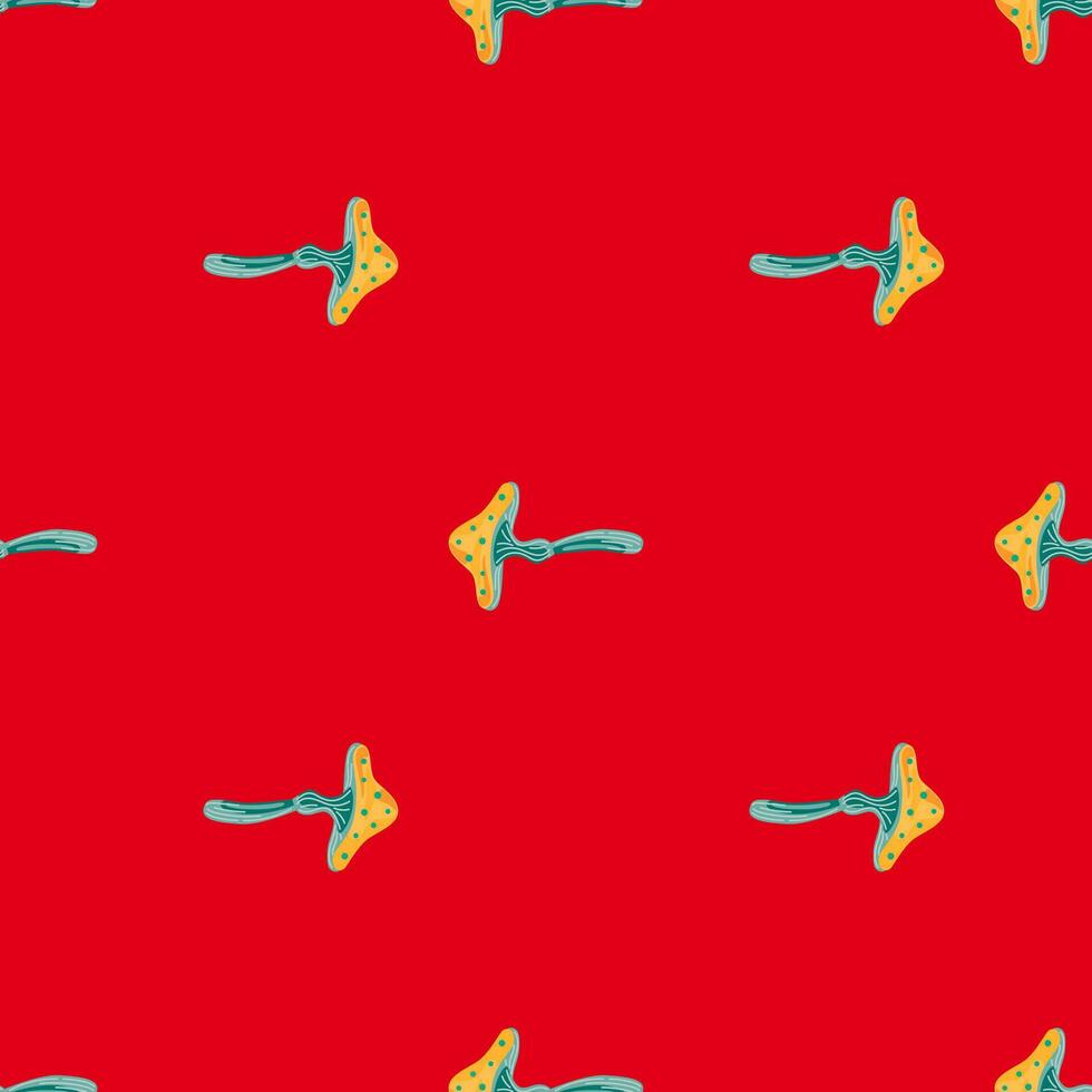 Magical fly agaric wallpaper. Fairytail mushrooms Seamless pattern. vector
