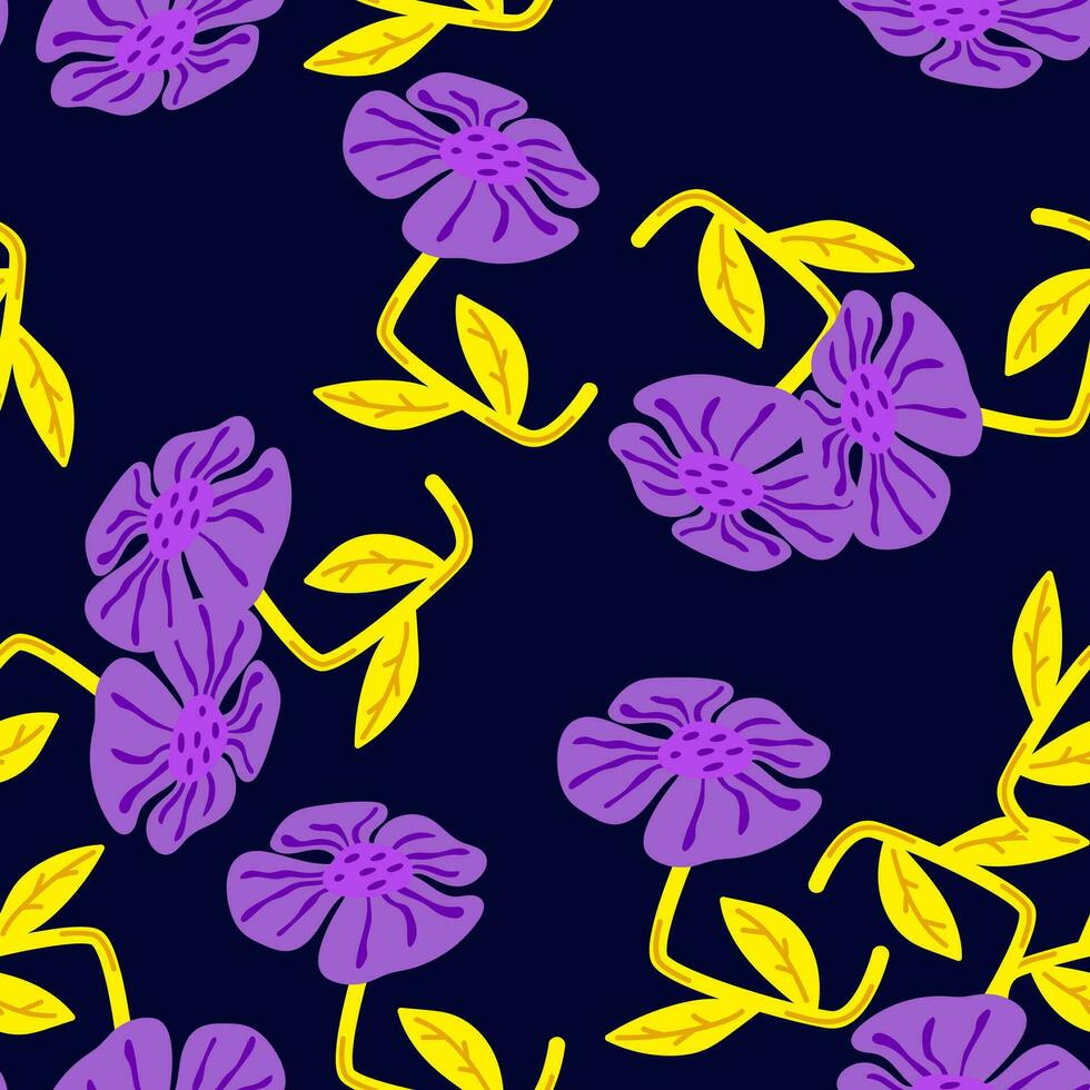 contemporáneo linda estilizado flores sin costura modelo. decorativo ingenuo estilo botánico fondo de pantalla. vector