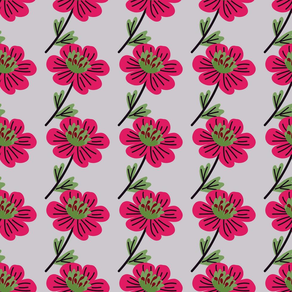 sencillo manzanilla flor sin costura modelo. decorativo ingenuo botánico fondo de pantalla. linda estilizado flores antecedentes. vector