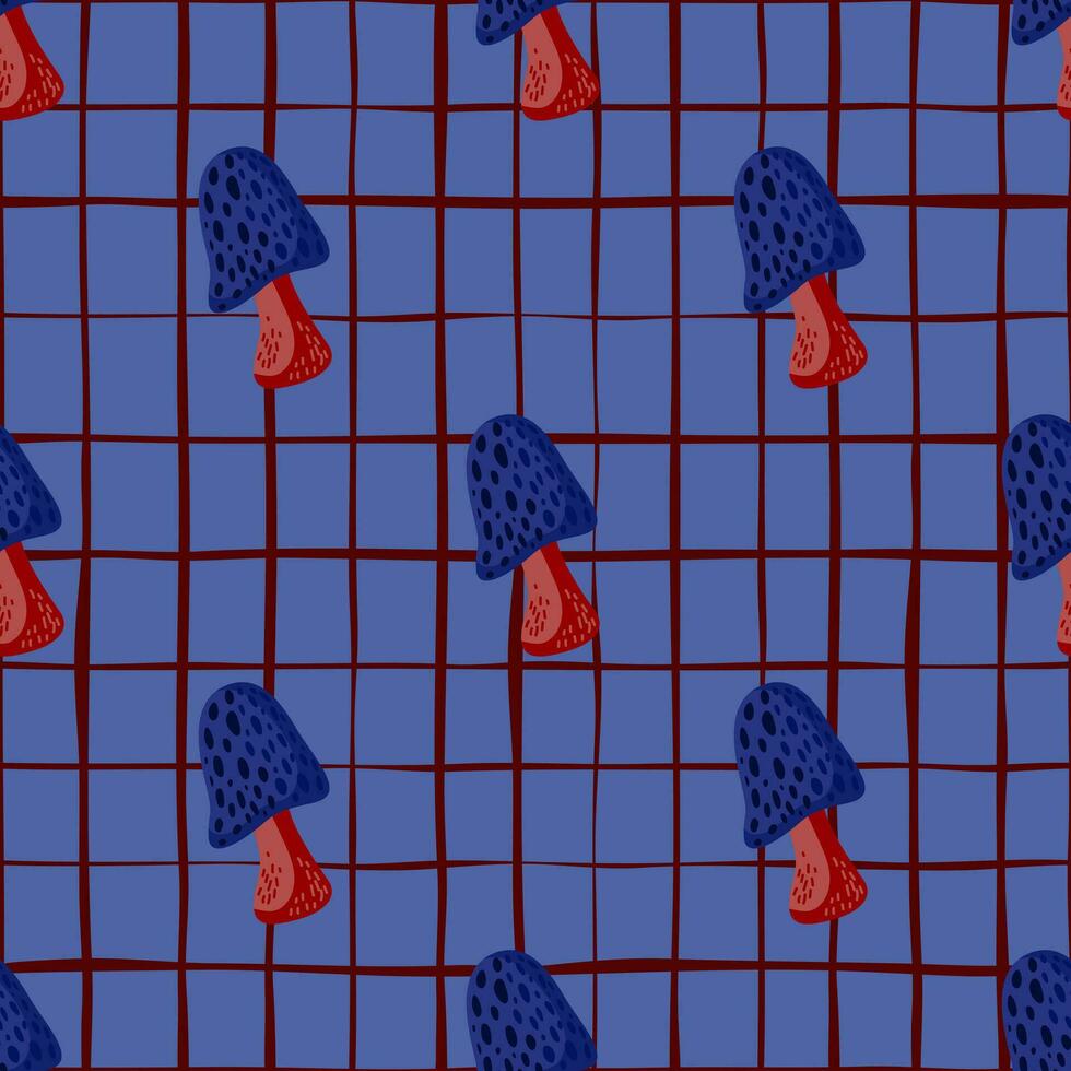 Magical fly agaric wallpaper. Seamless pattern with fairytail mushrooms. vector