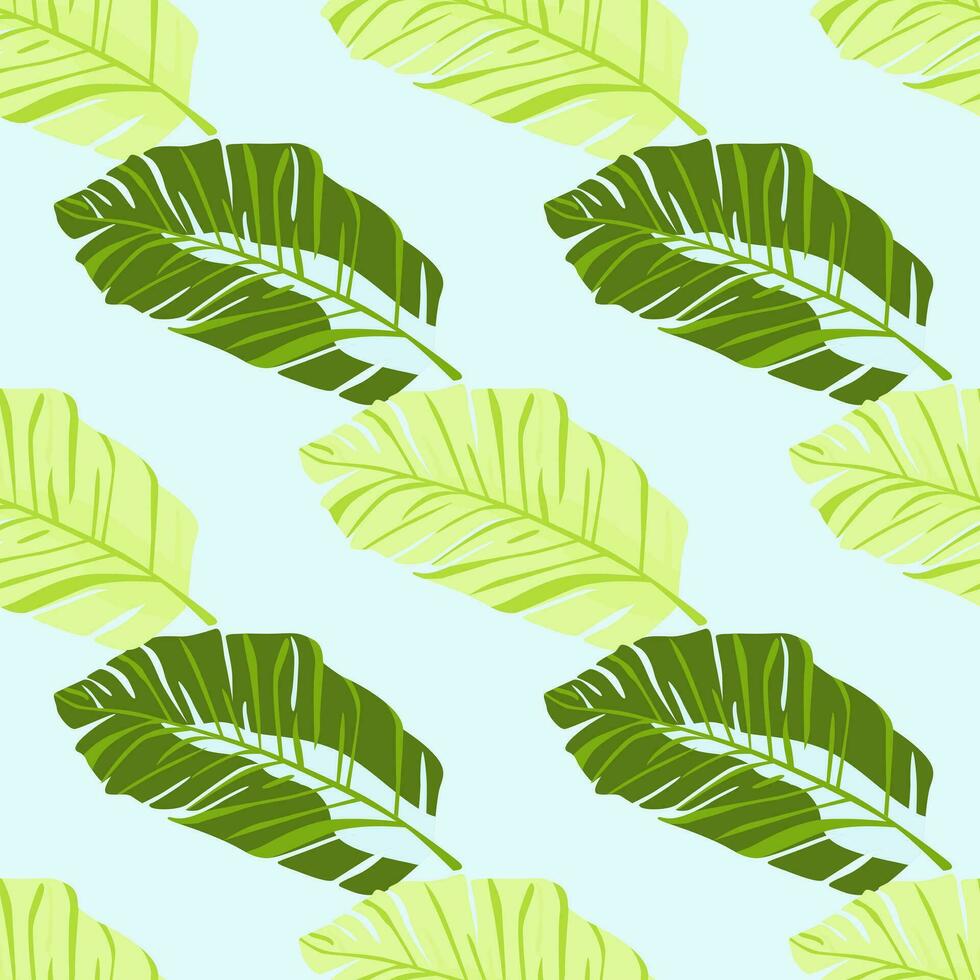 resumen exótico planta sin costura modelo. botánico hojas fondo de pantalla. tropical modelo fondo con palma hoja y floral motivos vector