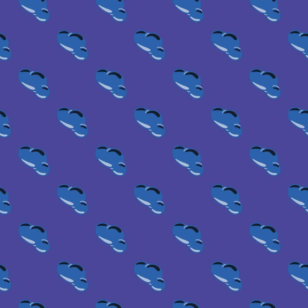 Simple clouds seamless pattern. Primitive art. vector