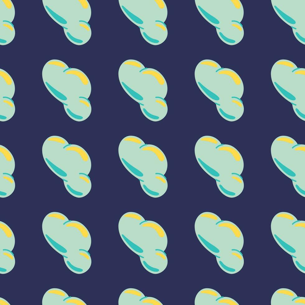 Simple clouds seamless pattern. Primitive art. vector