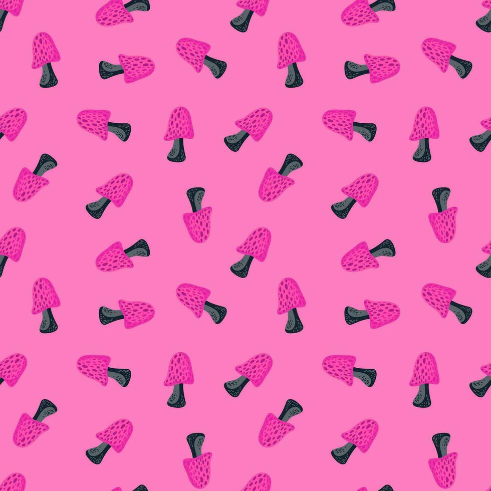 Magical fly agaric wallpaper. Seamless pattern with fairytail mushrooms. vector