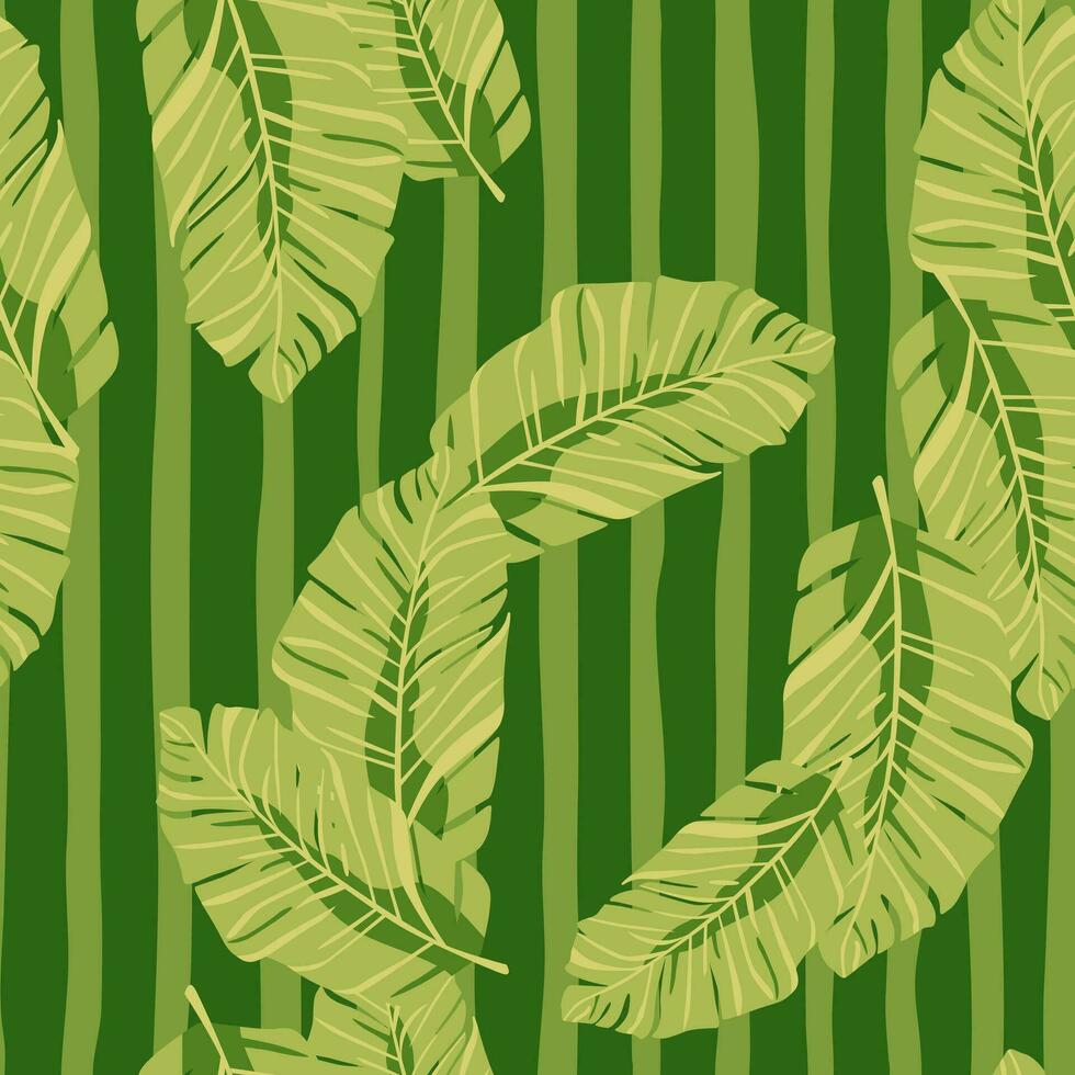 Abstract exotic plant seamless pattern. Botanical leaves wallpaper. Tropical pattern backdrop with palm leaf and floral motifs. vector