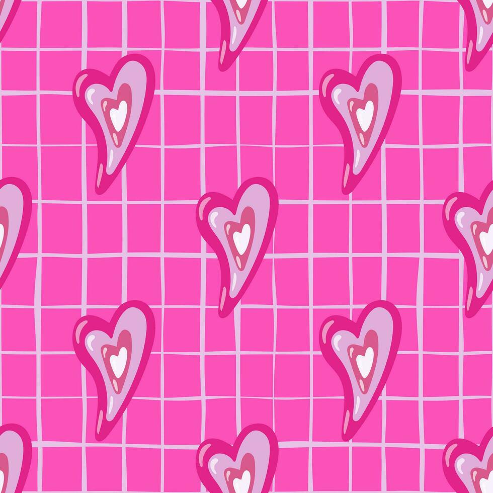 Vintage hearts seamless pattern. 14 february wallpaper. Valentine's Day backdrop. vector