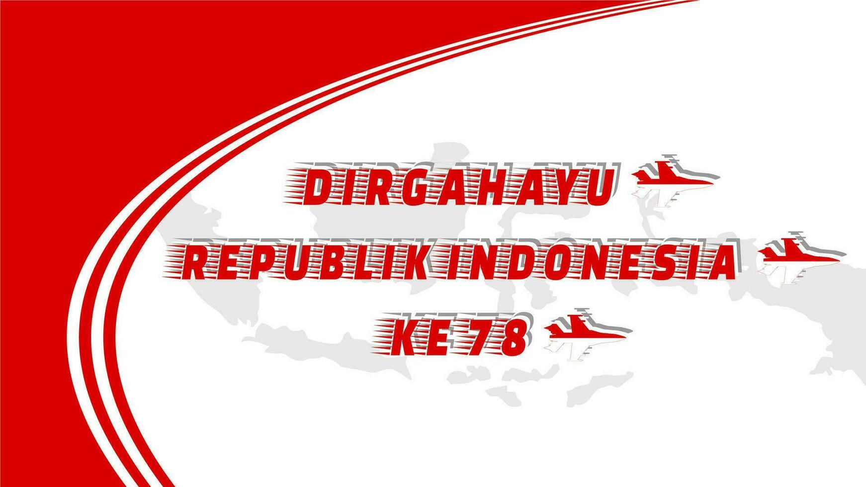 Independence day of Indonesia 78th red white with fighter jets background vector illustration