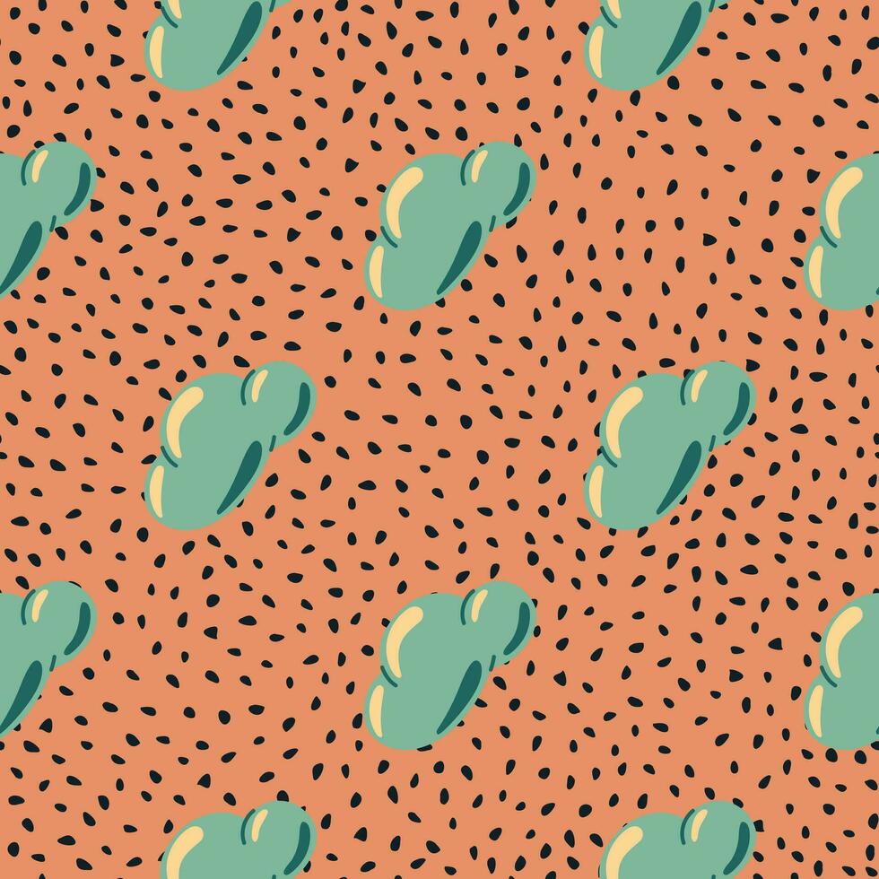 Simple clouds seamless pattern. Primitive art. vector