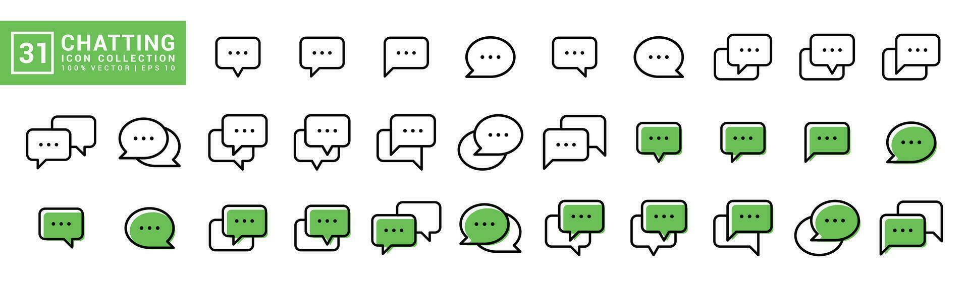 Collection of speech bubble icons, chat, online, communication, editable and resizable EPS 10. vector