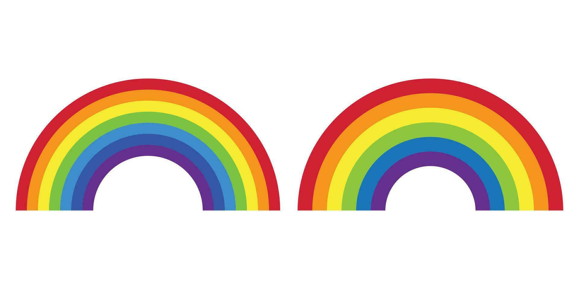 Set of Rainbow icons on white background. Vector illustration.