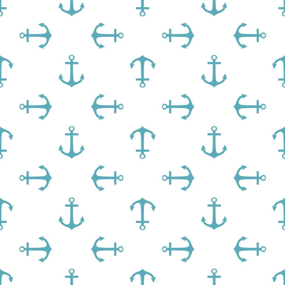 Seamless vector pattern with anchors. Background in marine style. Vector illustration