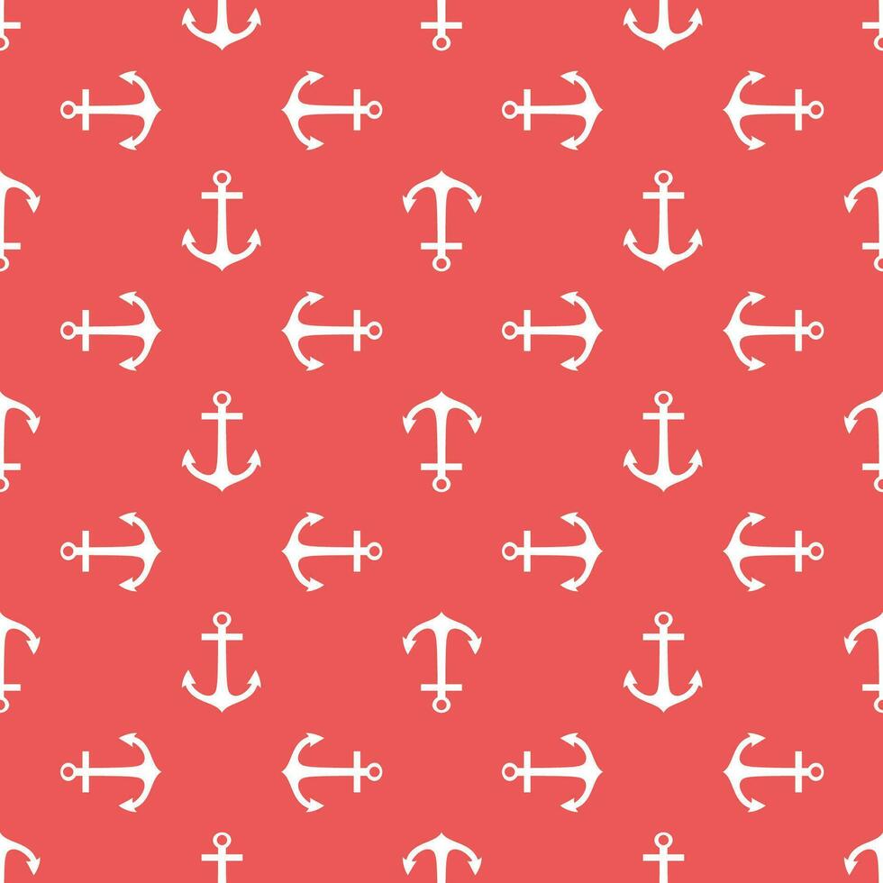 Seamless vector pattern with anchors. Background in marine style. Vector illustration