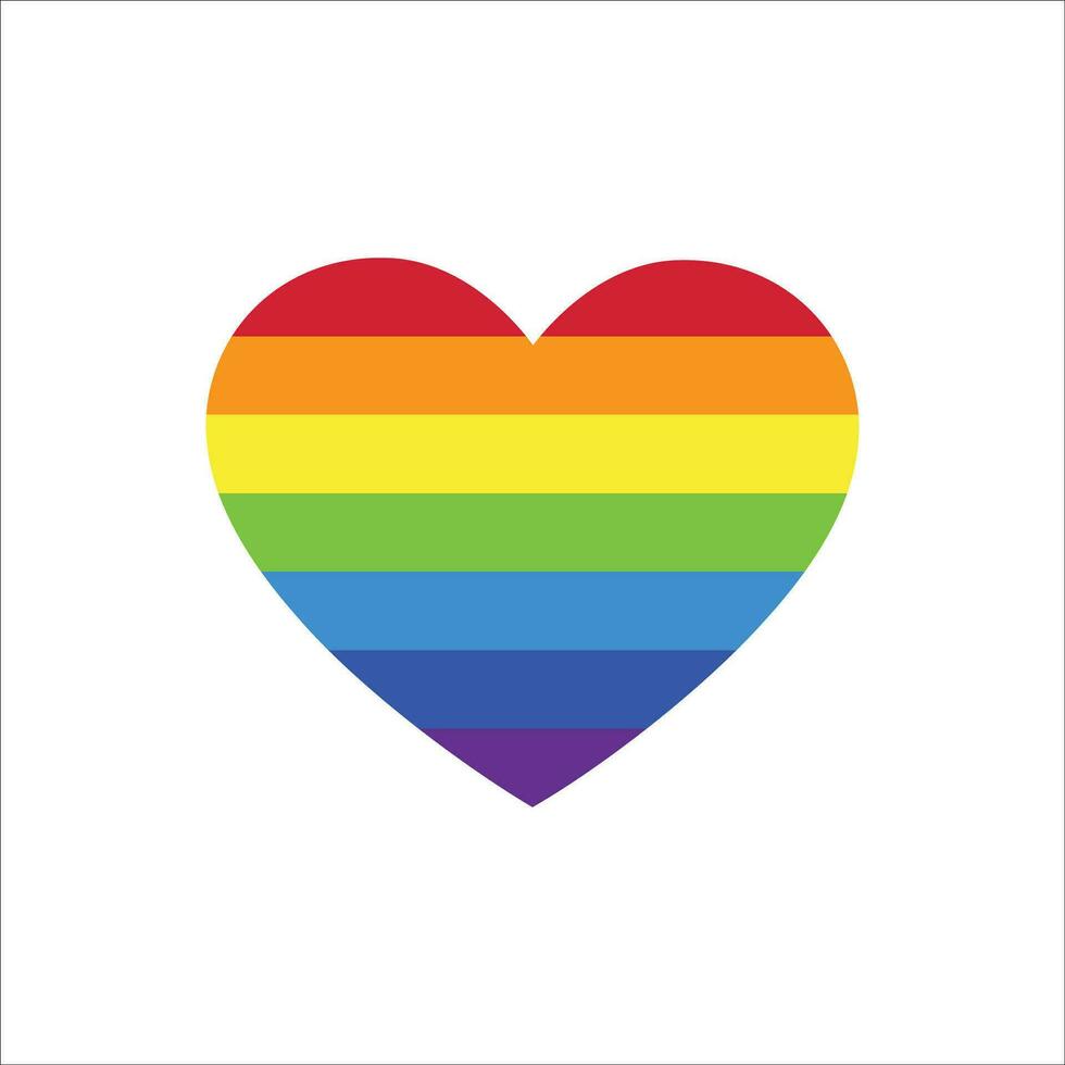 Vector icon of rainbow heart, lgbt community sign. lgtbi heart design