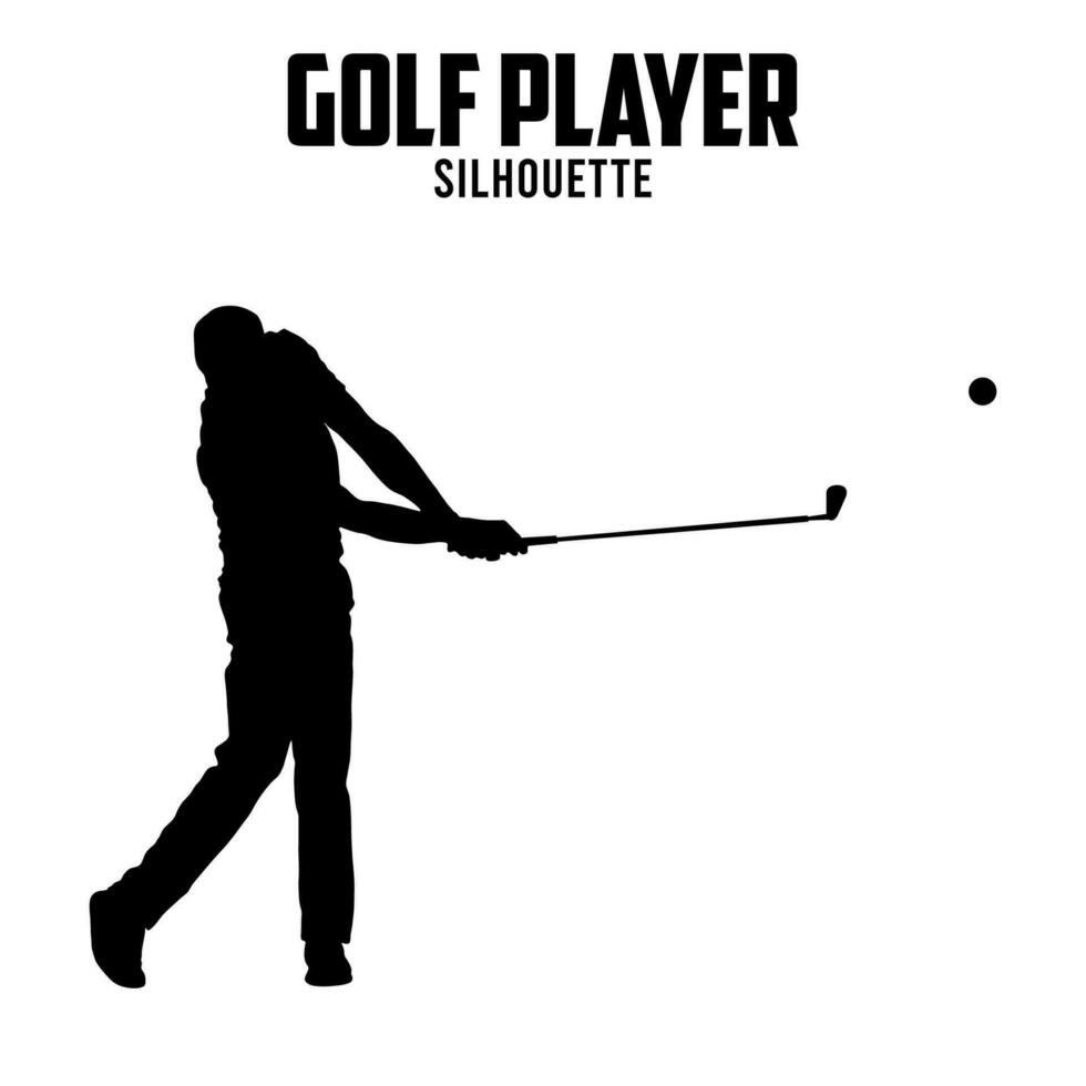 Golf Player Silhouette vector stock illustration, golf silhoutte 02