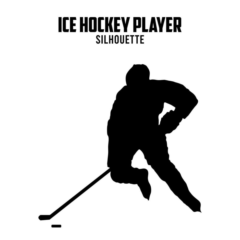 Ice Hockey Player Silhouette vector stock illustration, ice hockey silhoutte 07