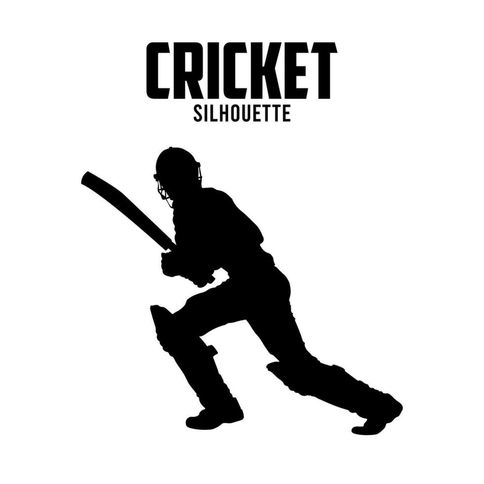 Cricket Batsman vector stock illustration  Cricket silhouette Vector
