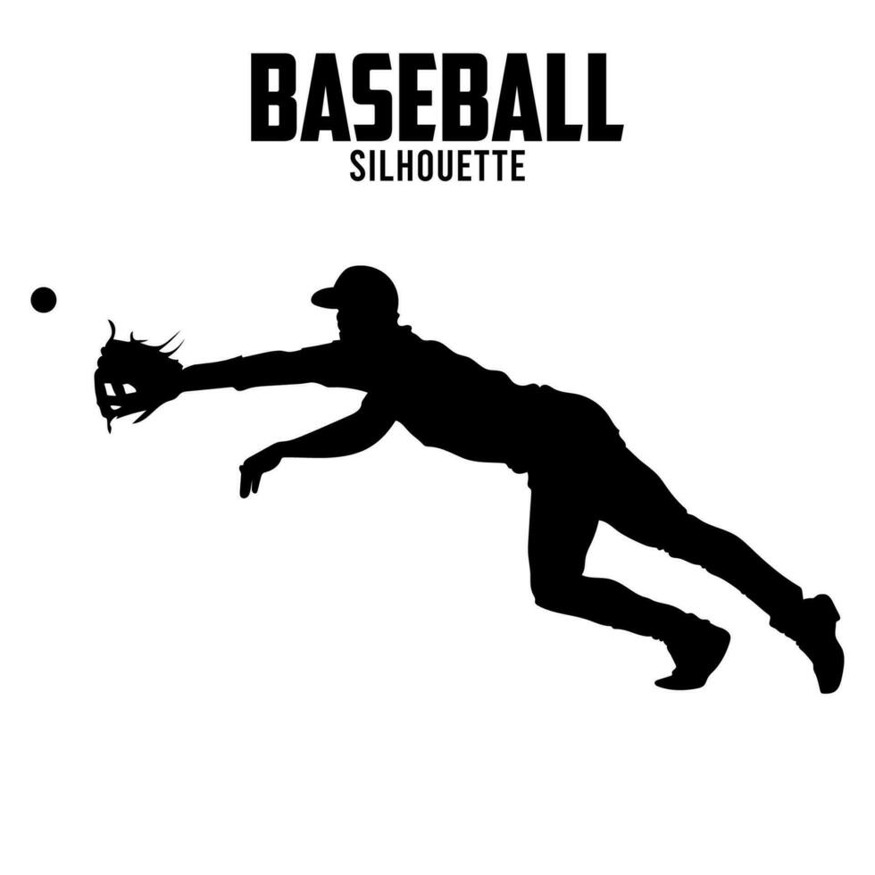 baseball Silhouette vector stock illustration  baseball player silhoutte 01