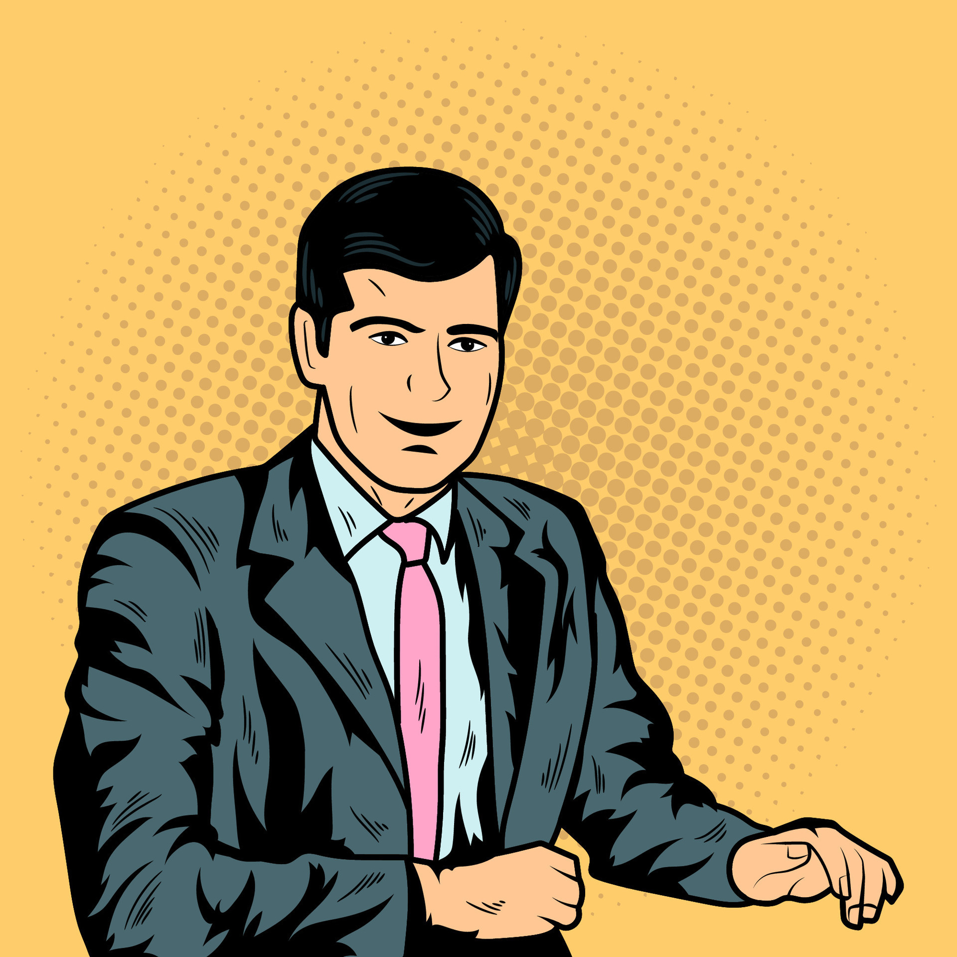 Pop Art Comic Business Man Vector Stock Illustration 10 25422953 Vector