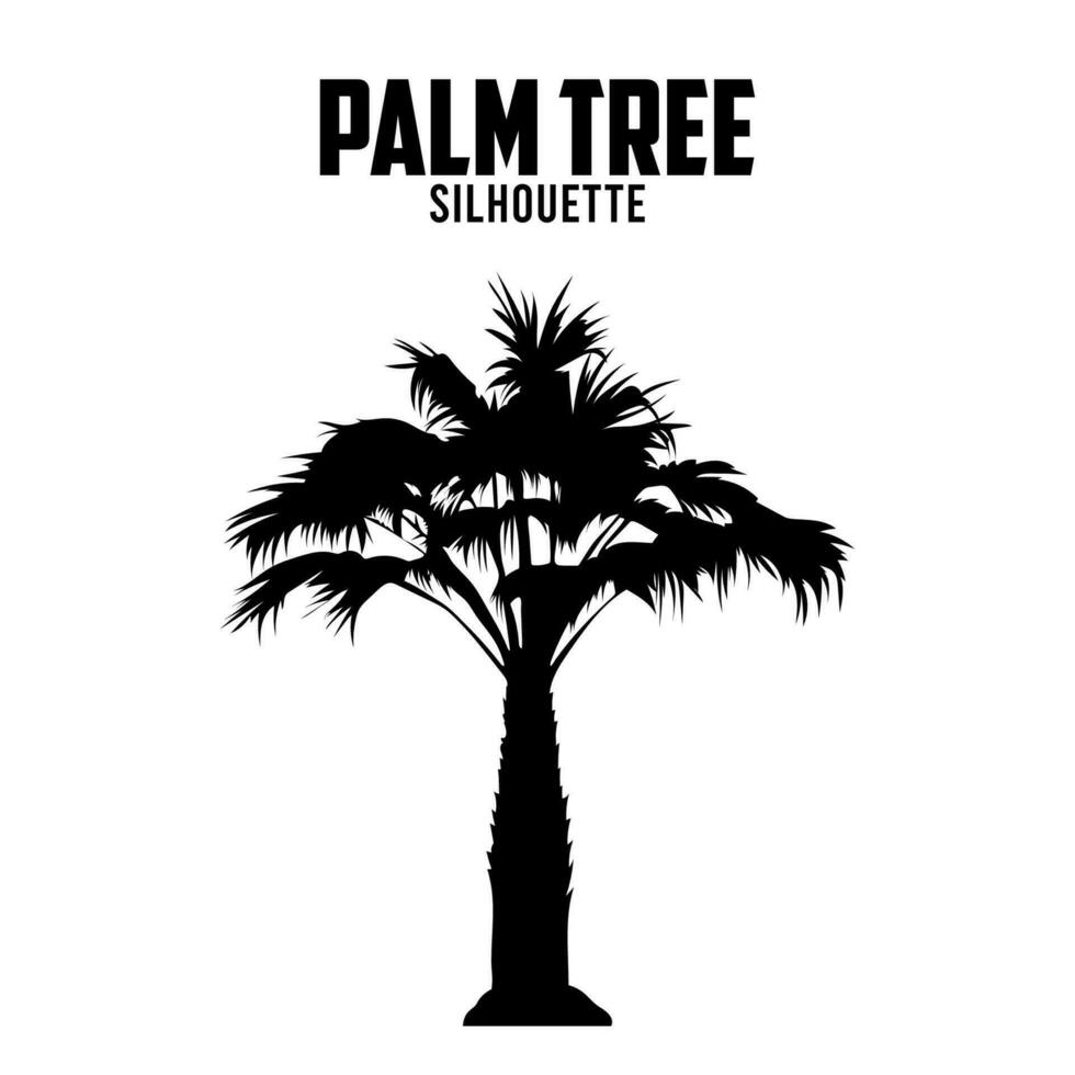 Palm Tree Silhouette vector stock illustration