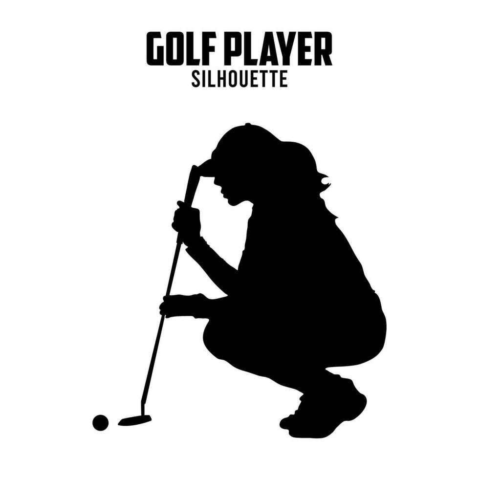 golf jugador silueta vector valores ilustración, golf silhoutte 01