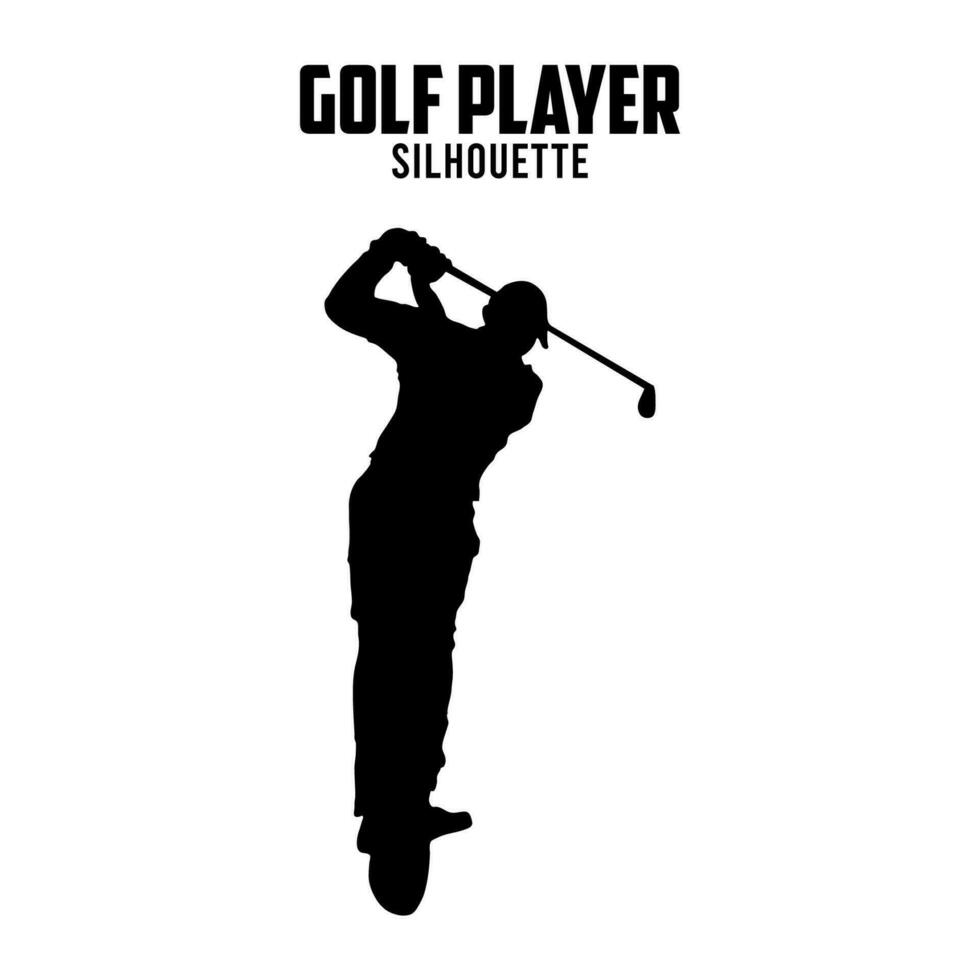 Golf Player Silhouette vector stock illustration, golf silhoutte 09