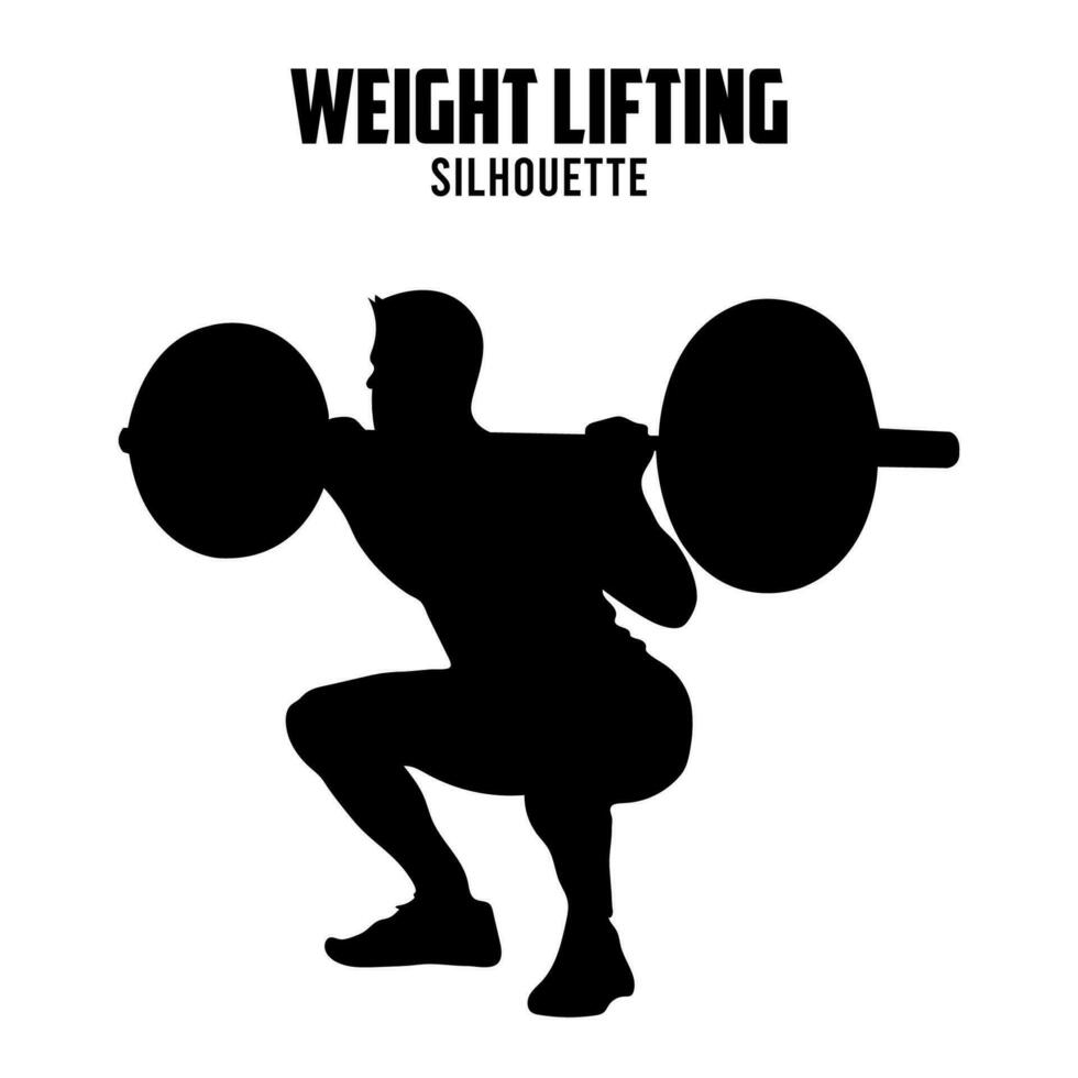 weight lifting Silhouette vector stock illustration, weightlifter silhouette 07