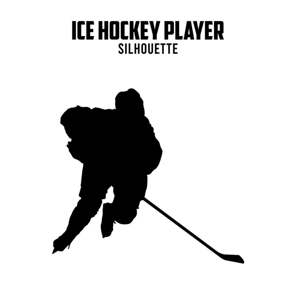 hielo hockey capa silueta vector valores ilustración, hielo hockey silhoutte 02