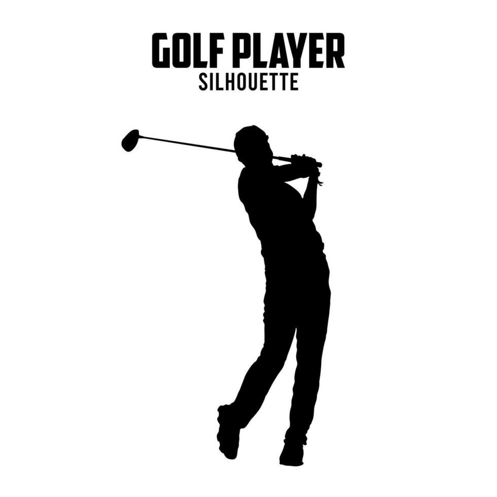 Golf Player Silhouette vector stock illustration, golf silhoutte 08
