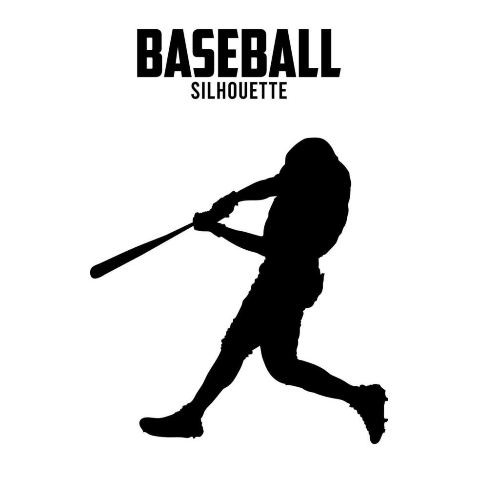 béisbol silueta vector valores ilustración béisbol jugador silhoutte 01