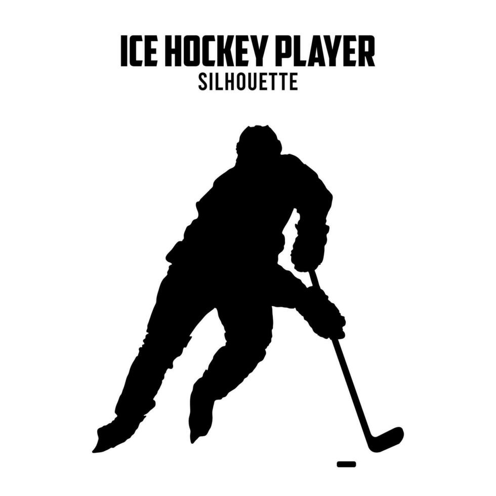 hielo hockey jugador silueta vector valores ilustración, hielo hockey silhoutte 08