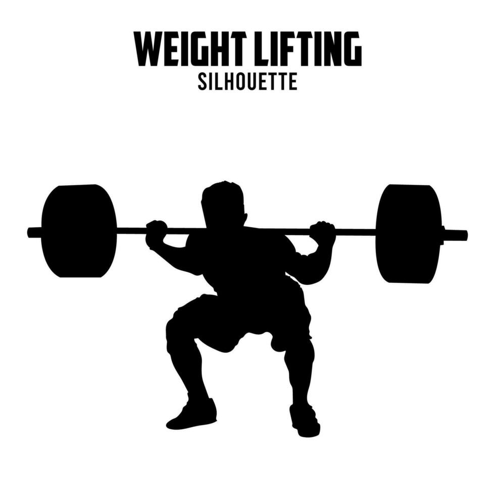 weight lifting Silhouette vector stock illustration, weightlifter silhouette 06