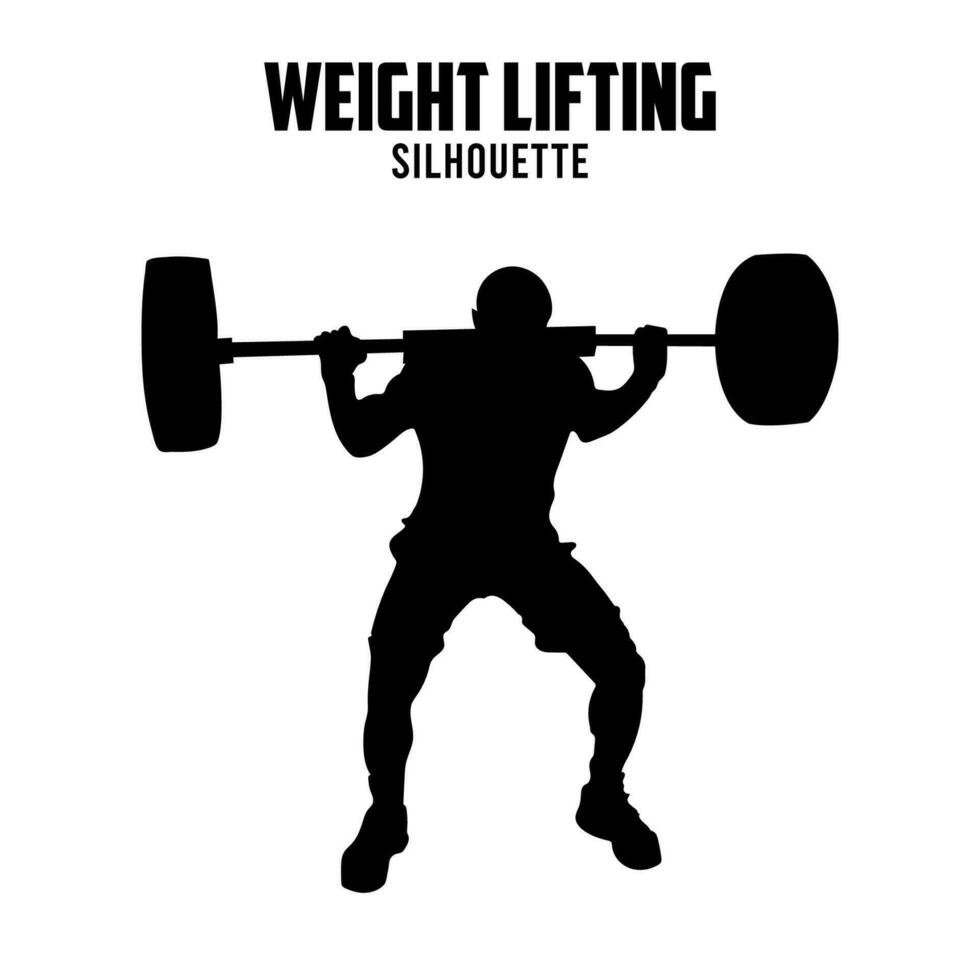 weight lifting Silhouette vector stock illustration, weightlifter silhouette 09