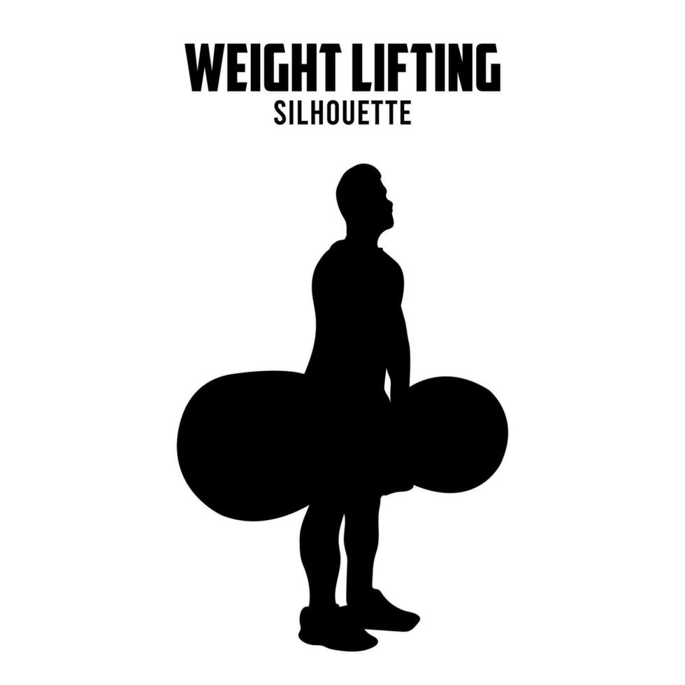 weight lifting Silhouette vector stock illustration, weightlifter silhouette 03