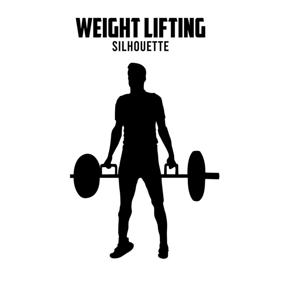 weight lifting Silhouette vector stock illustration, weightlifter silhouette 04