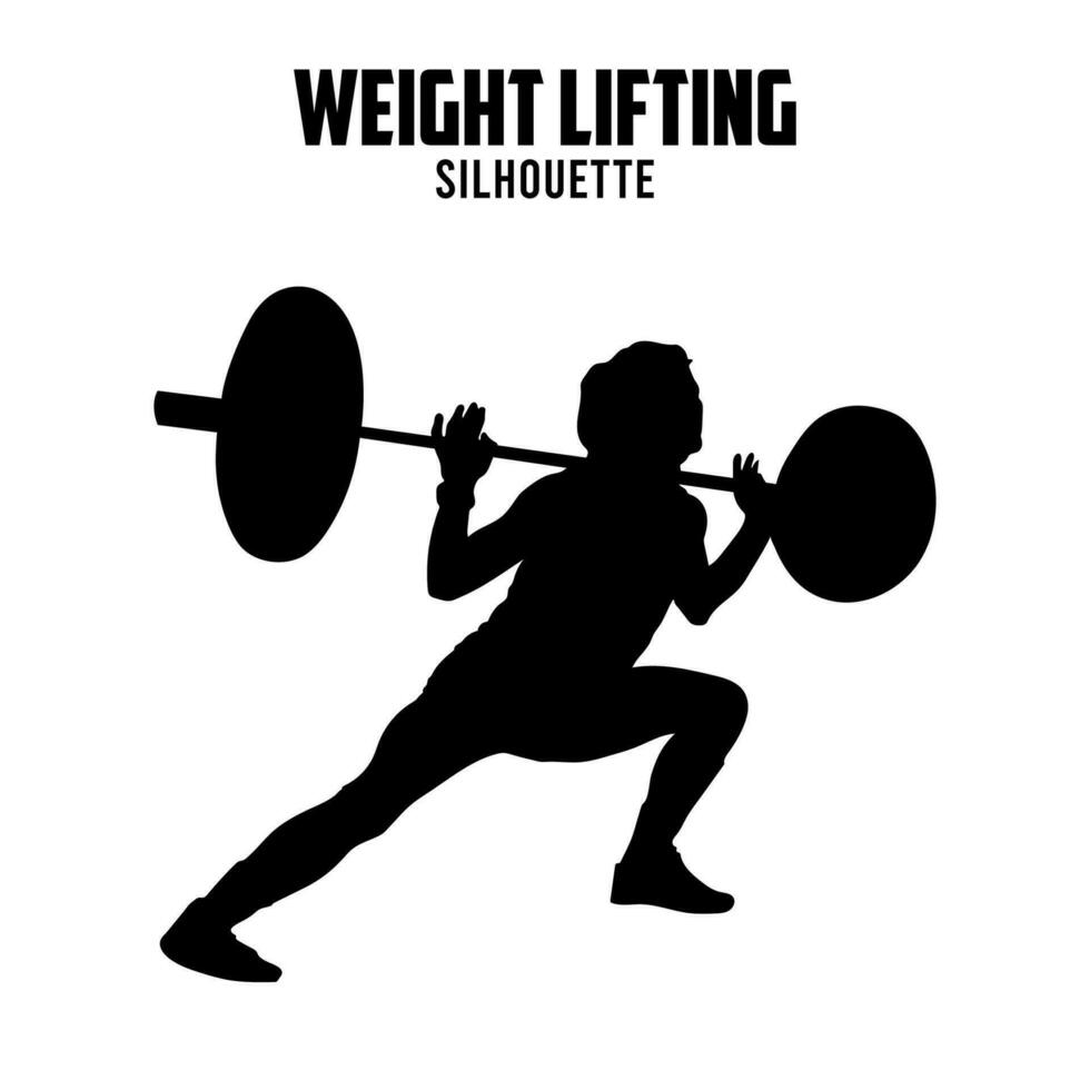 weight lifting Silhouette vector stock illustration, weightlifter silhouette 02