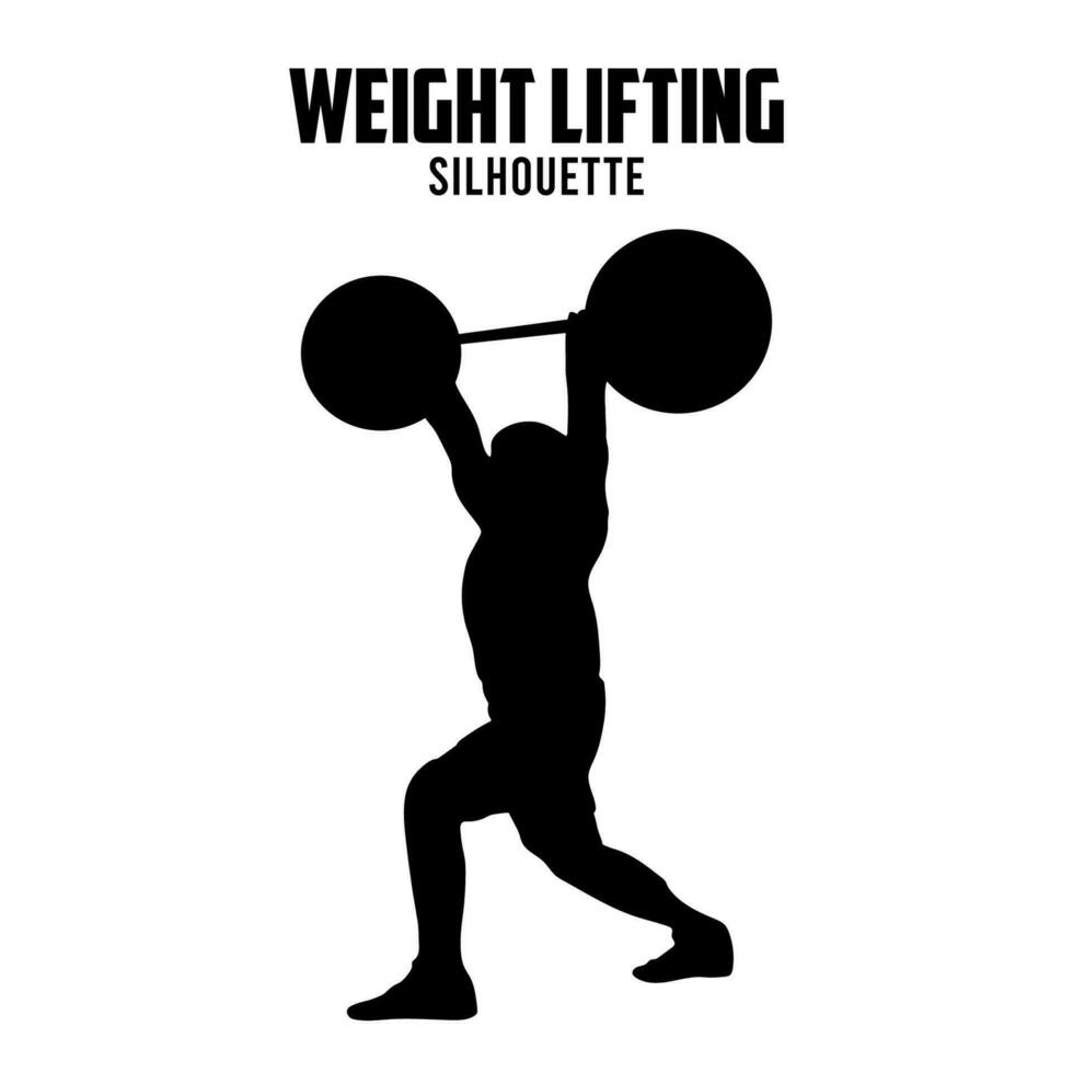 weight lifting Silhouette vector stock illustration, weightlifter silhouette 01