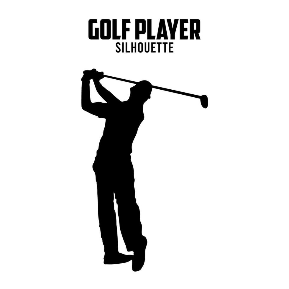 golf jugador silueta vector valores ilustración, golf silhoutte 03