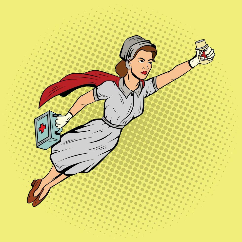 Nurse Comic Pop Art Vector Stock Illustration