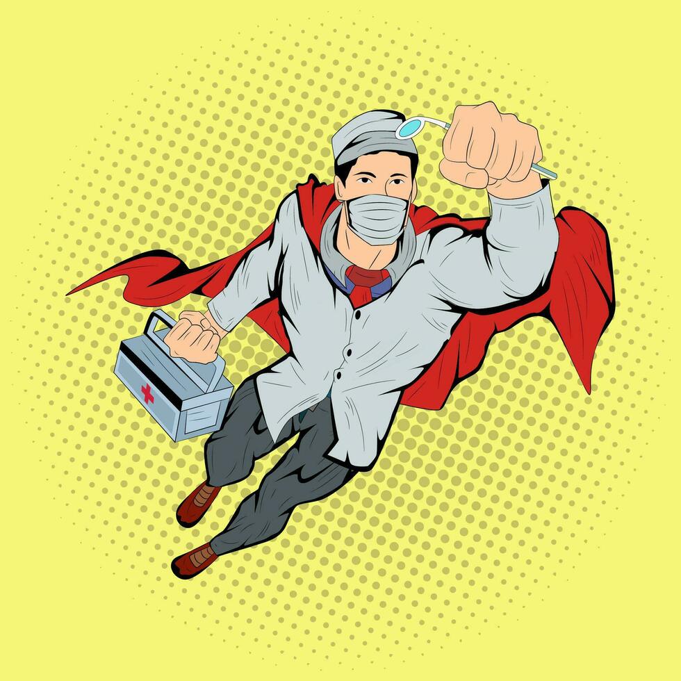 Dentist Pop Art Comic Vector Stock illustration
