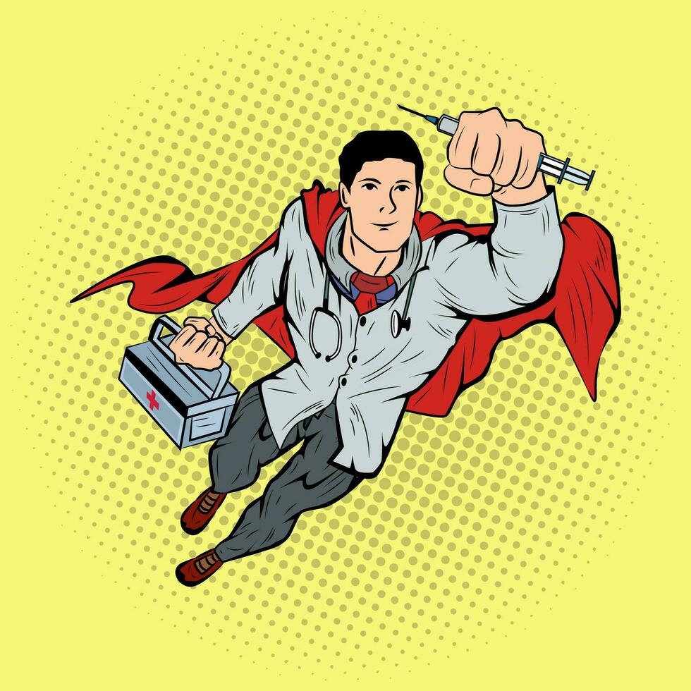 Doctor Comic Pop Art Vector Stock Illustration