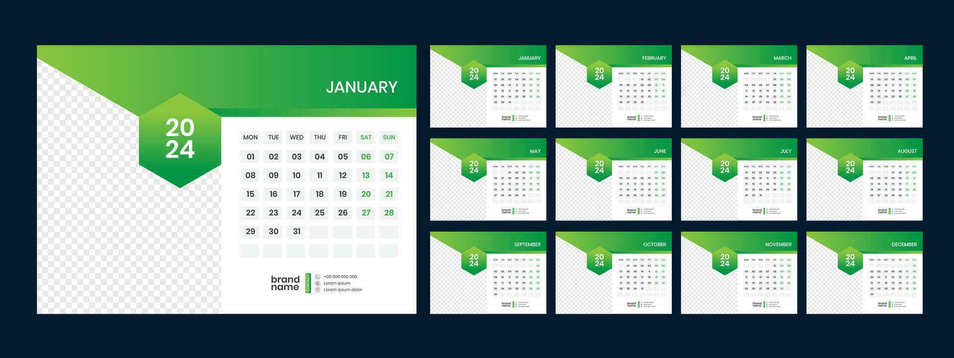 calendar, 2024, wall, calender, template vector