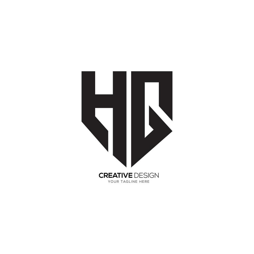 Letter HG with shield shape cyber security business monogram logo. GH logo. HG logo vector