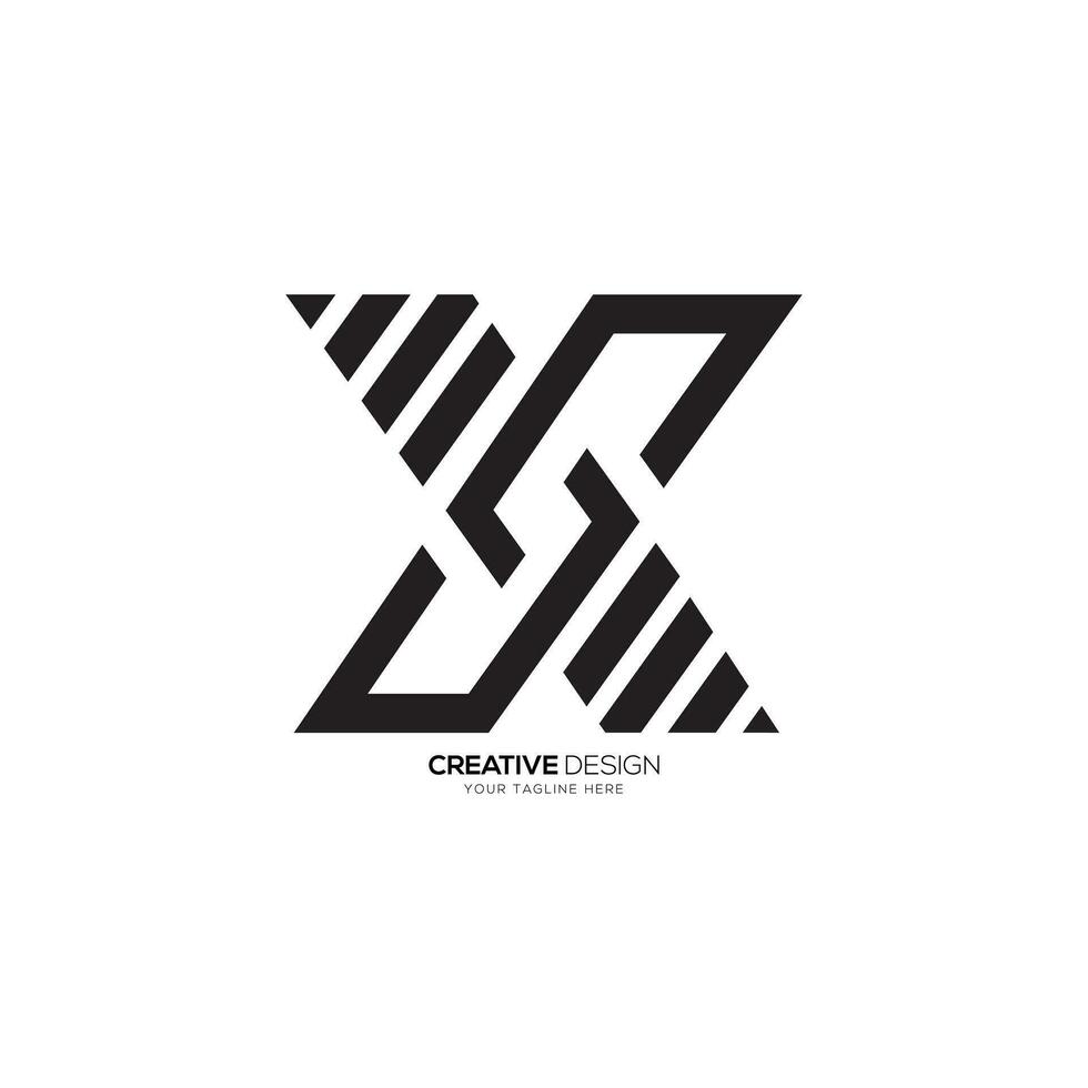 Modern unique letter SX or XS negative space line art monogram logo. G logo. S logo. X logo vector