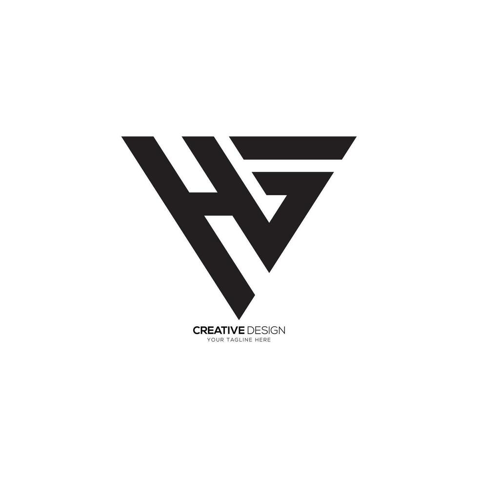 Letter h g v with triangle shape modern unique monogram logo. H logo. G logo. V logo vector