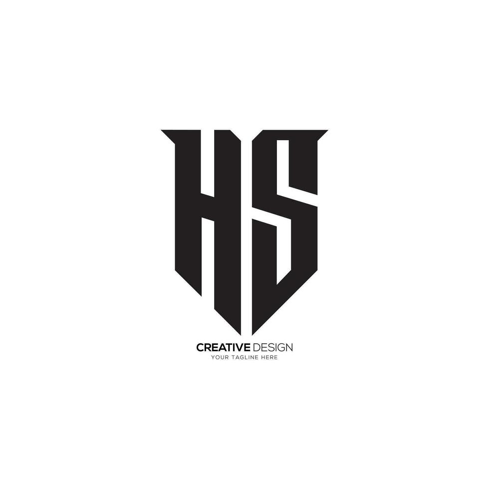 Letter HS modern classic design with security shield protection monogram logo. HS logo. SH logo vector