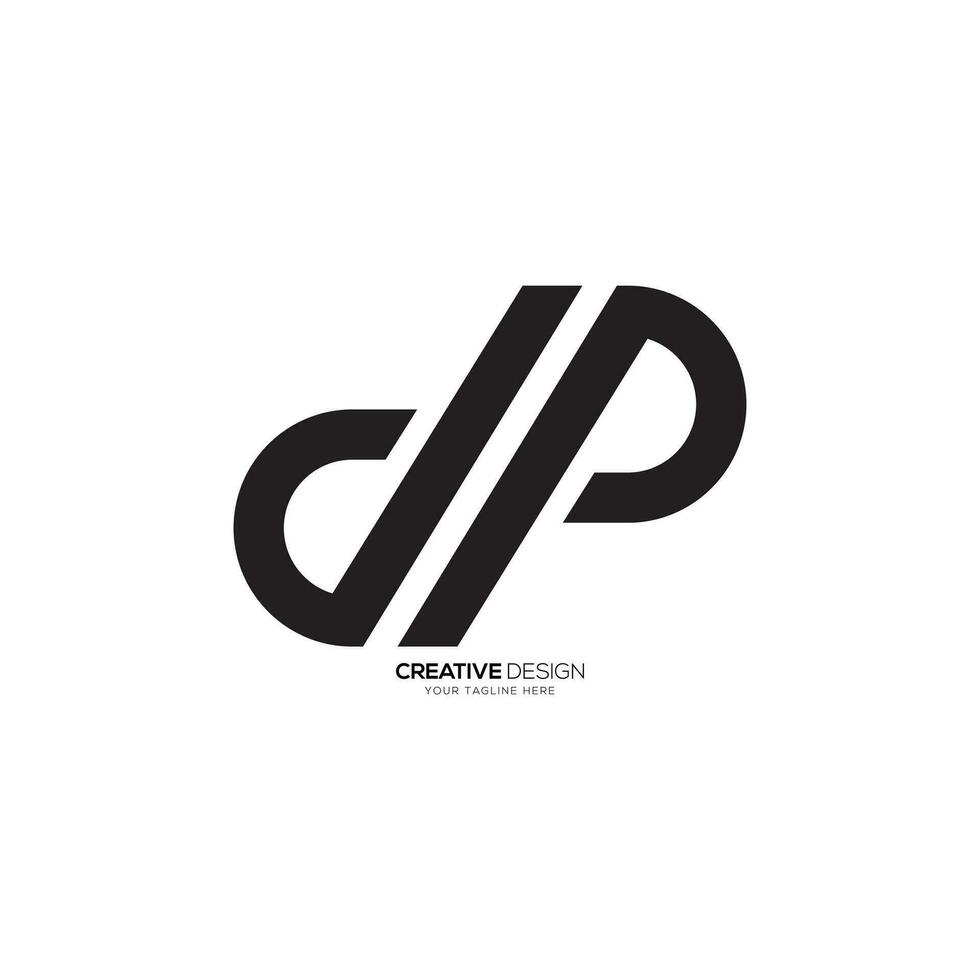 Letter DP initial modern shape creative lowercase monogram business logo. D logo. P logo vector